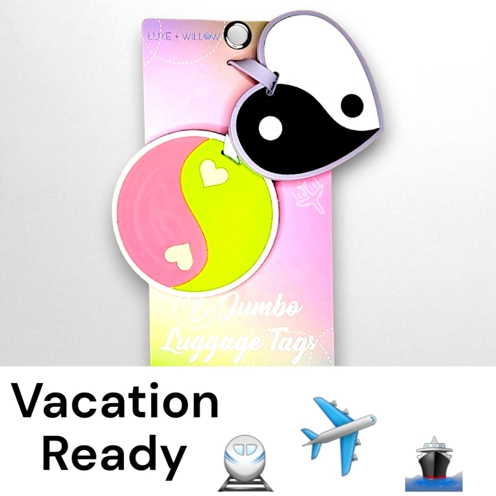 Luxe Willow Luggage Tags YIN AND YANG 2X Larger Than Regular